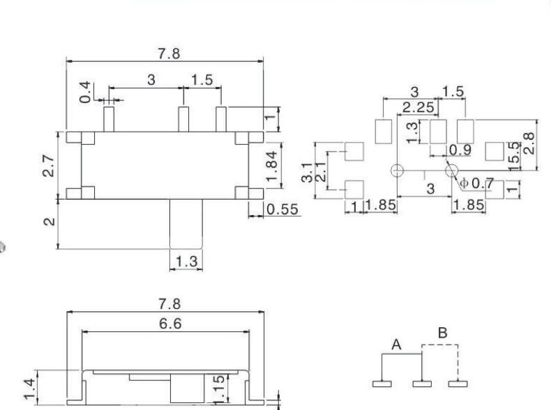 MSK-01D(無(wú)定位）撥動(dòng)開(kāi)關(guān)