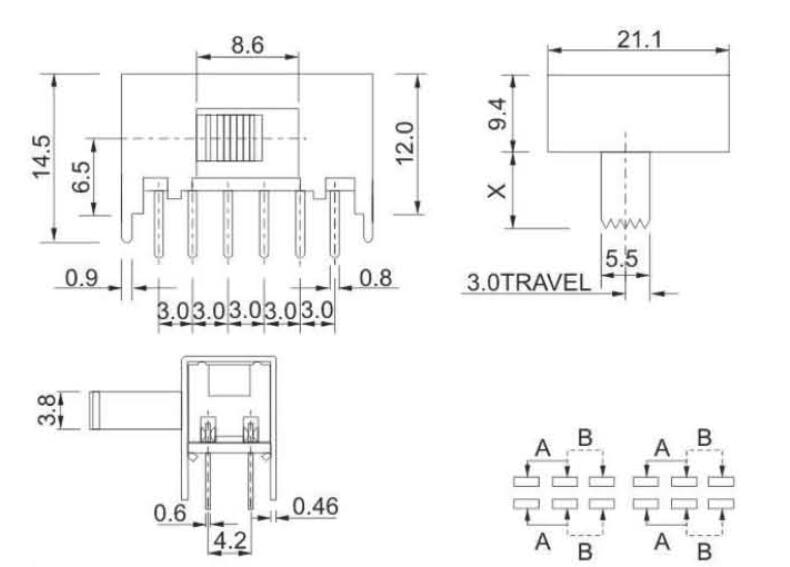 SK-42F01(4P2T)撥動(dòng)開(kāi)關(guān)