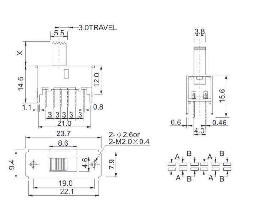 SS-42F01(4P4T)撥動(dòng)開(kāi)關(guān)