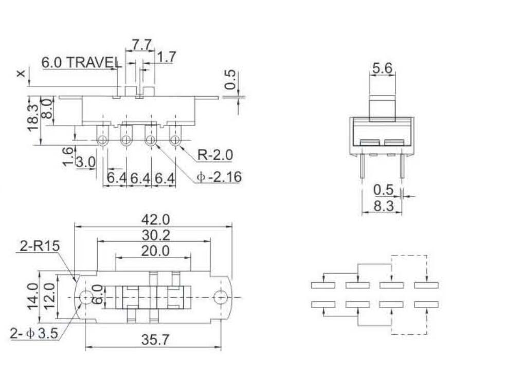 ACS-23L01(2P3T)撥動(dòng)開關(guān)